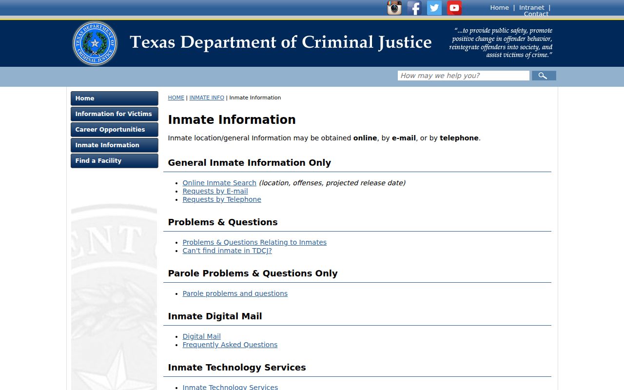 TDCJ custody channels following a Nueces County arrest