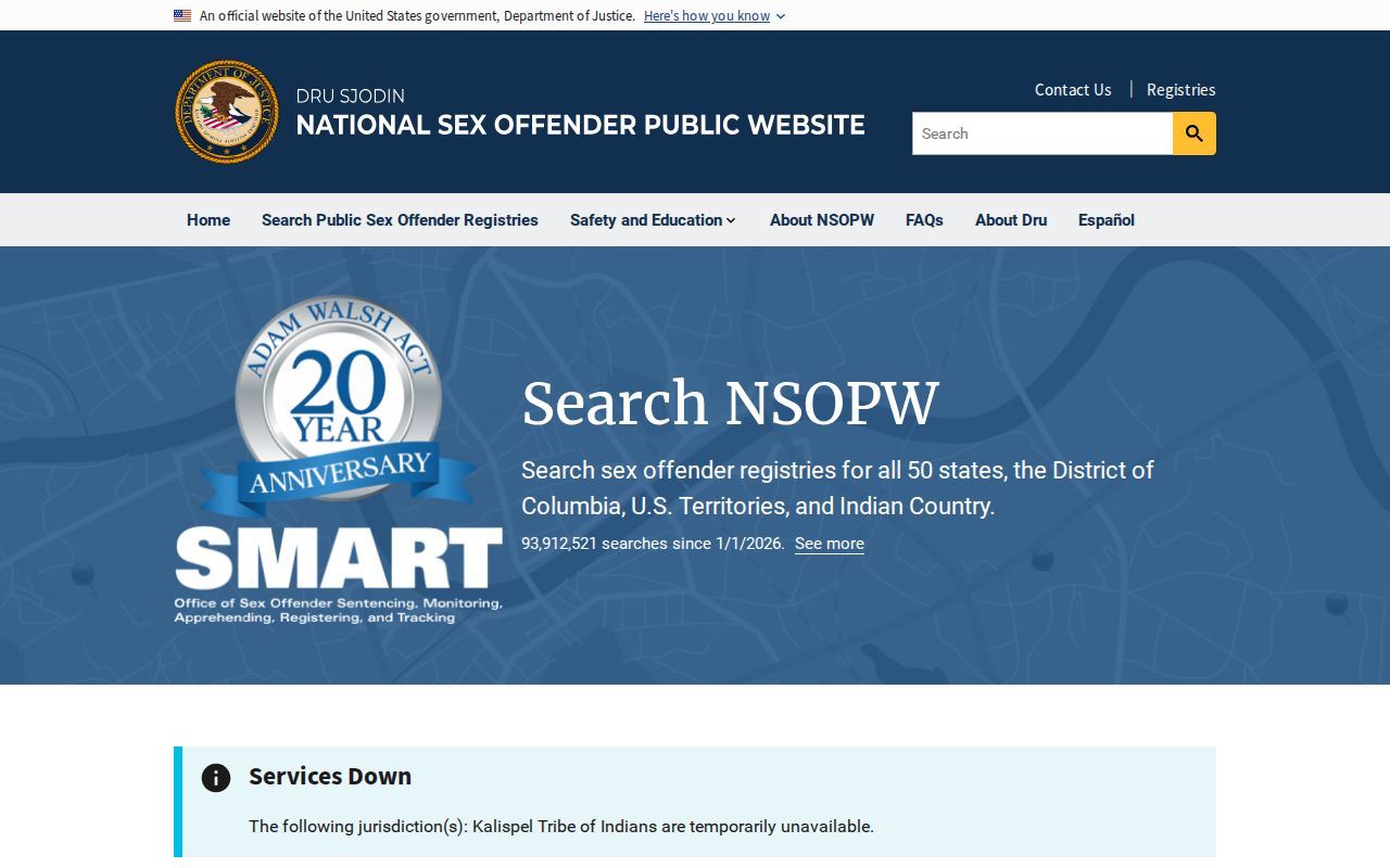 Nueces County sex offender registry cross-state search gateway
