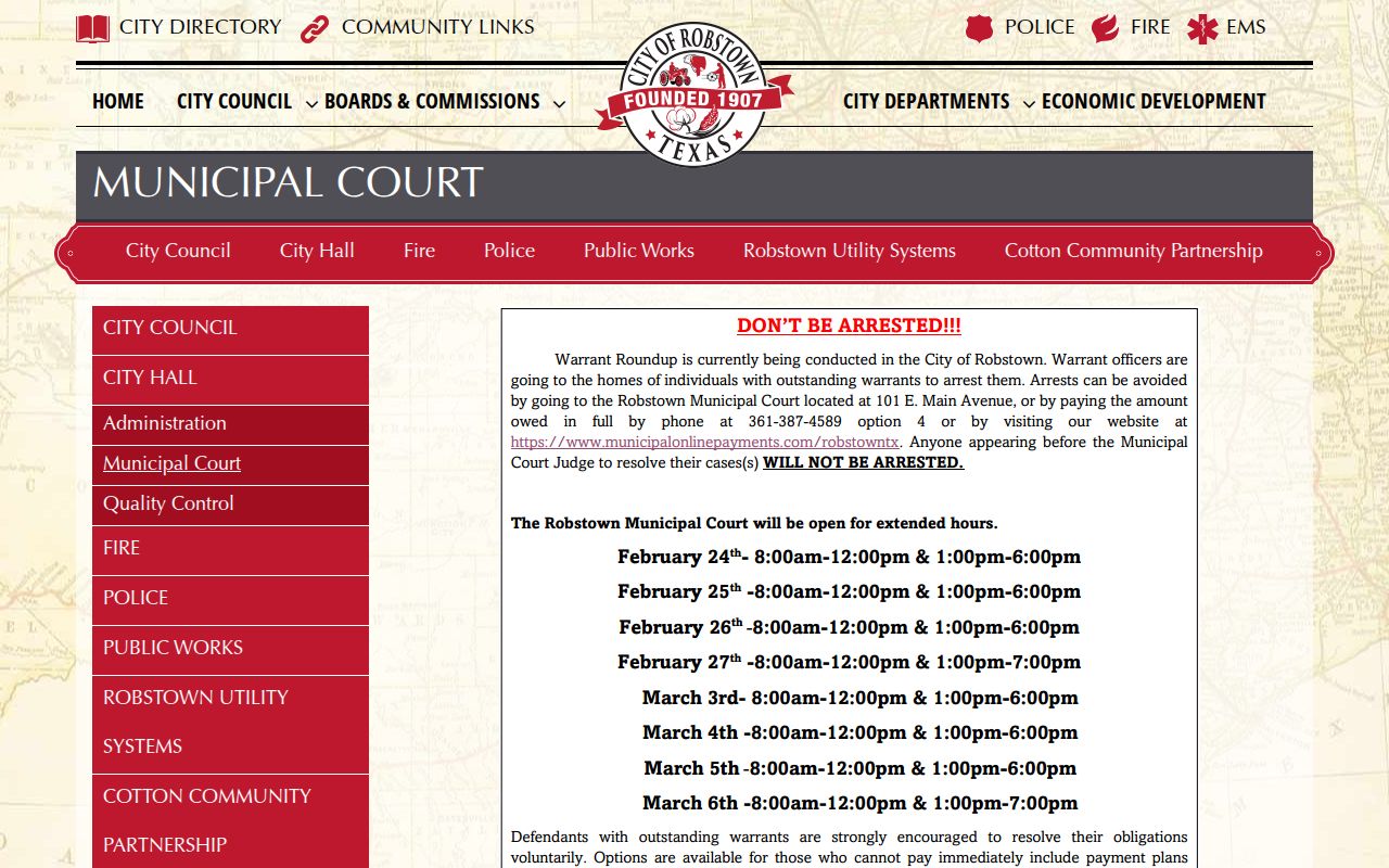 Separate Nueces County municipal court record procedures