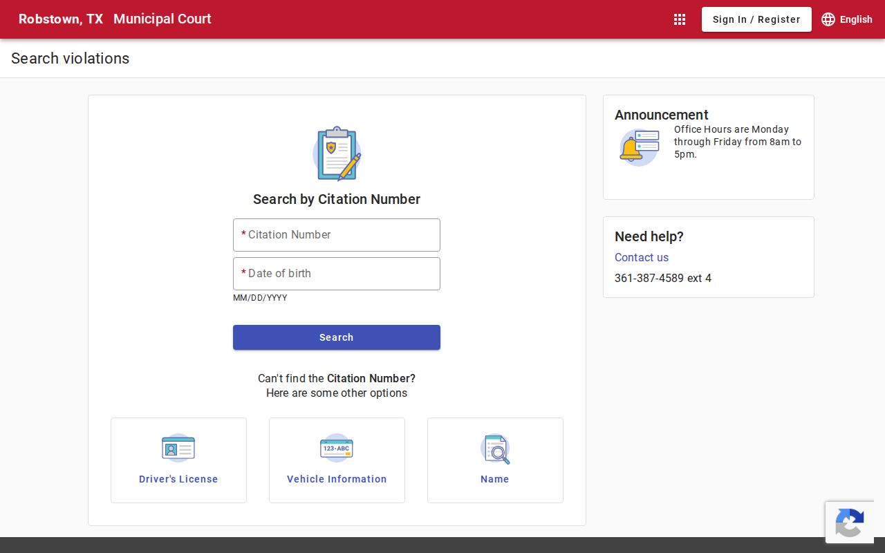 Separate municipal criminal case lookup outside Corpus Christi